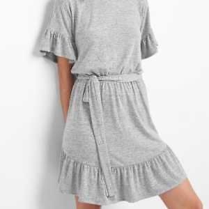 GAP Softspun Marled Jersey Knit Ruffle Dress with Tie - Size XL